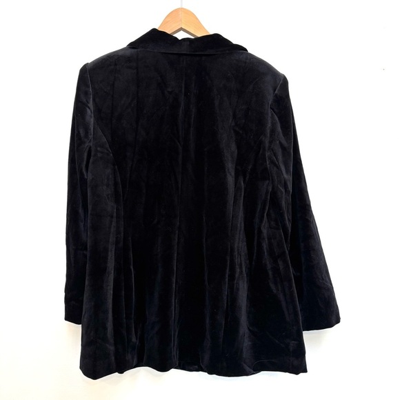 Eloquii Slim Tuxedo Blazer Shawl Collar Black Velvet Pockets 16 NEW - Picture 5 of 12